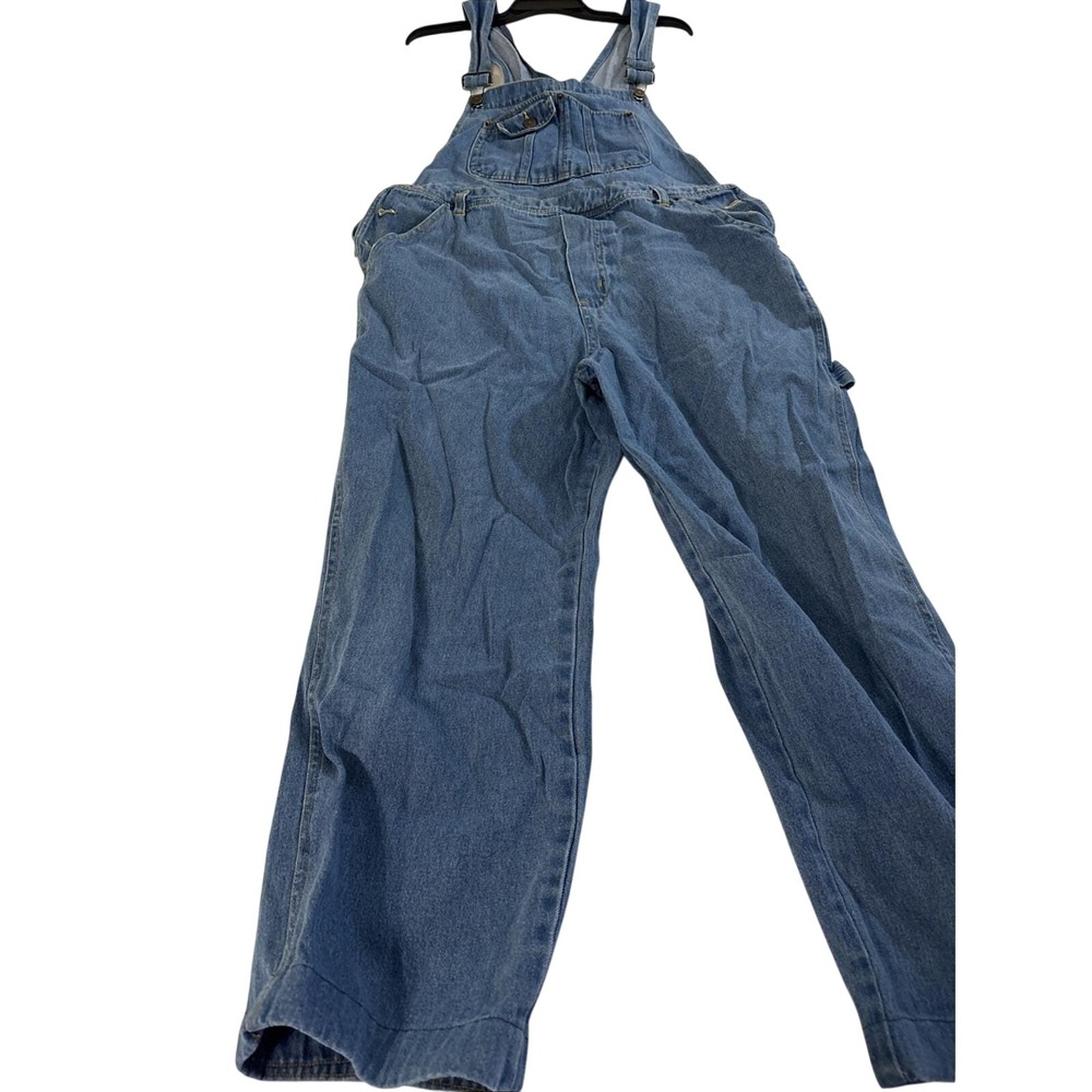 Vintage Rue Twenty One Denim Overalls Wide Leg Bib Jeans Womens L - Picture 3 of 10